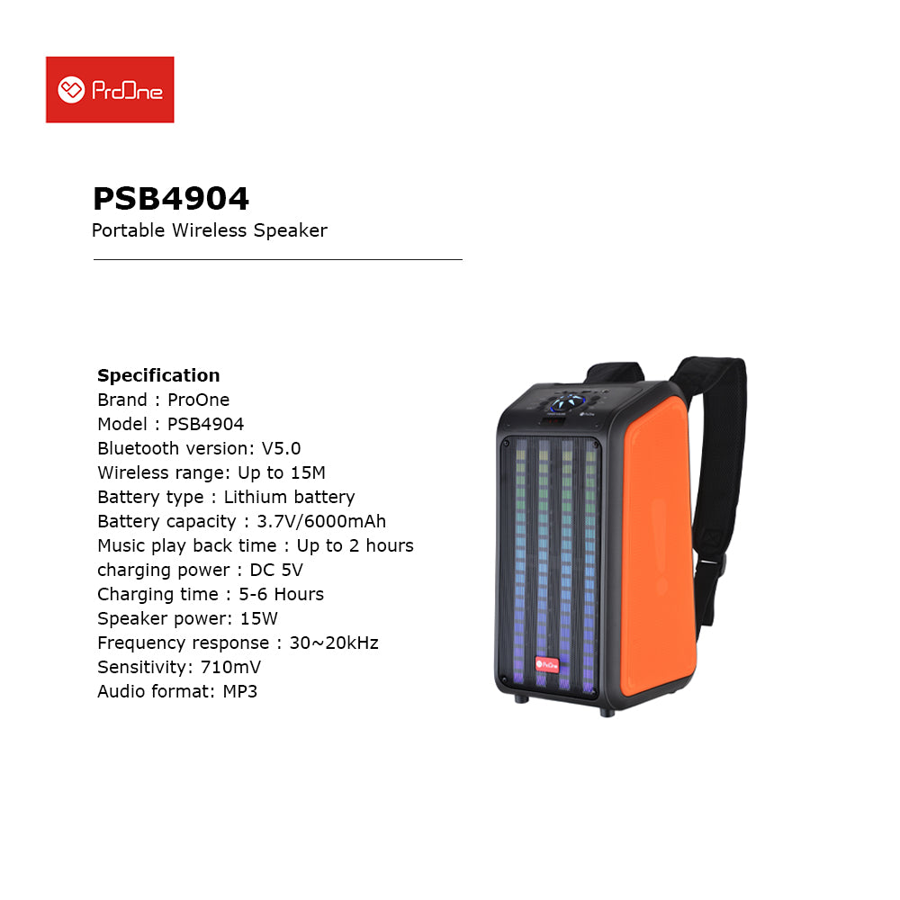 ProOne PSB4904 Bluetooth Portable Speaker