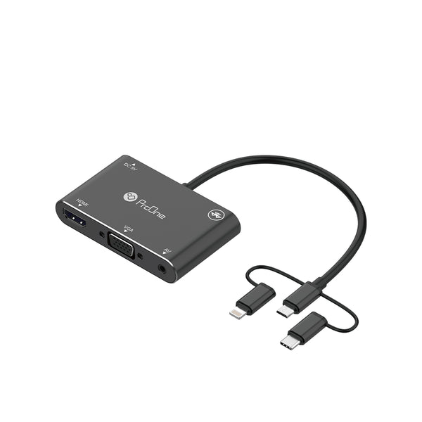 ProOne PHU560 Type-C, Lightning, Micro-USB  to HDMI, VGA USB Convertor